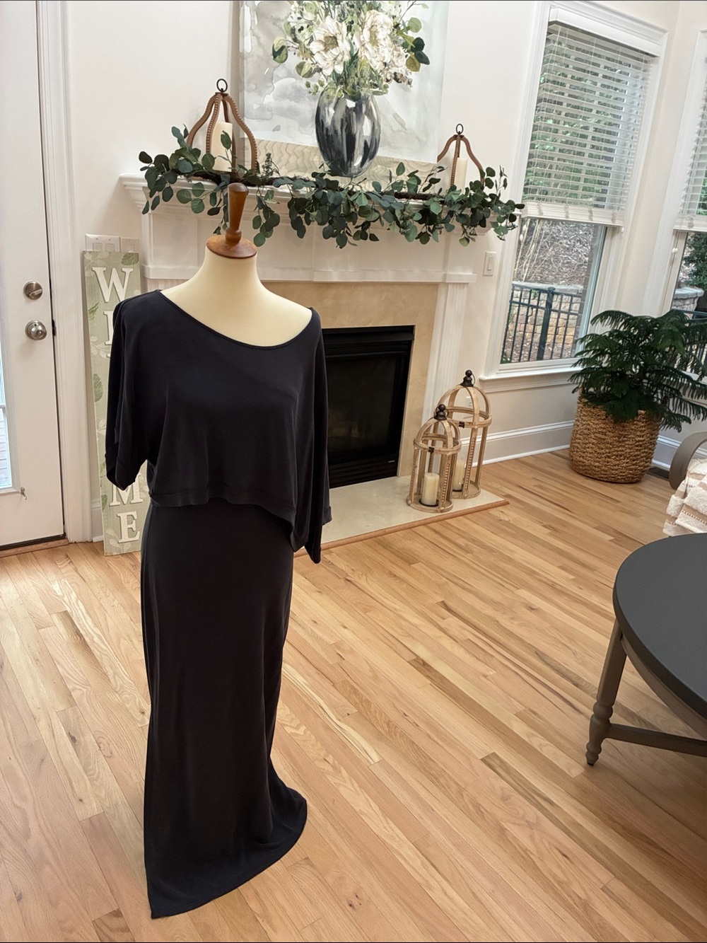 Free People Black Draped Maxi Dress